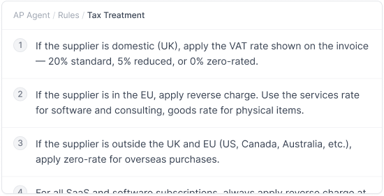 Enforce your rules - tax treatment